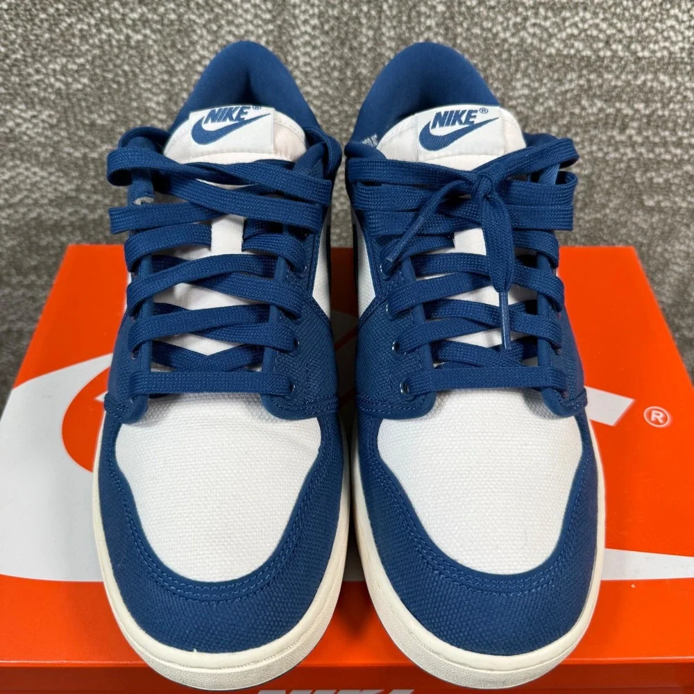 Nike Jordan AJKO 1 Low Sneakers‎ Mens 9 Blue White Canvas Basketball DX4981-103
